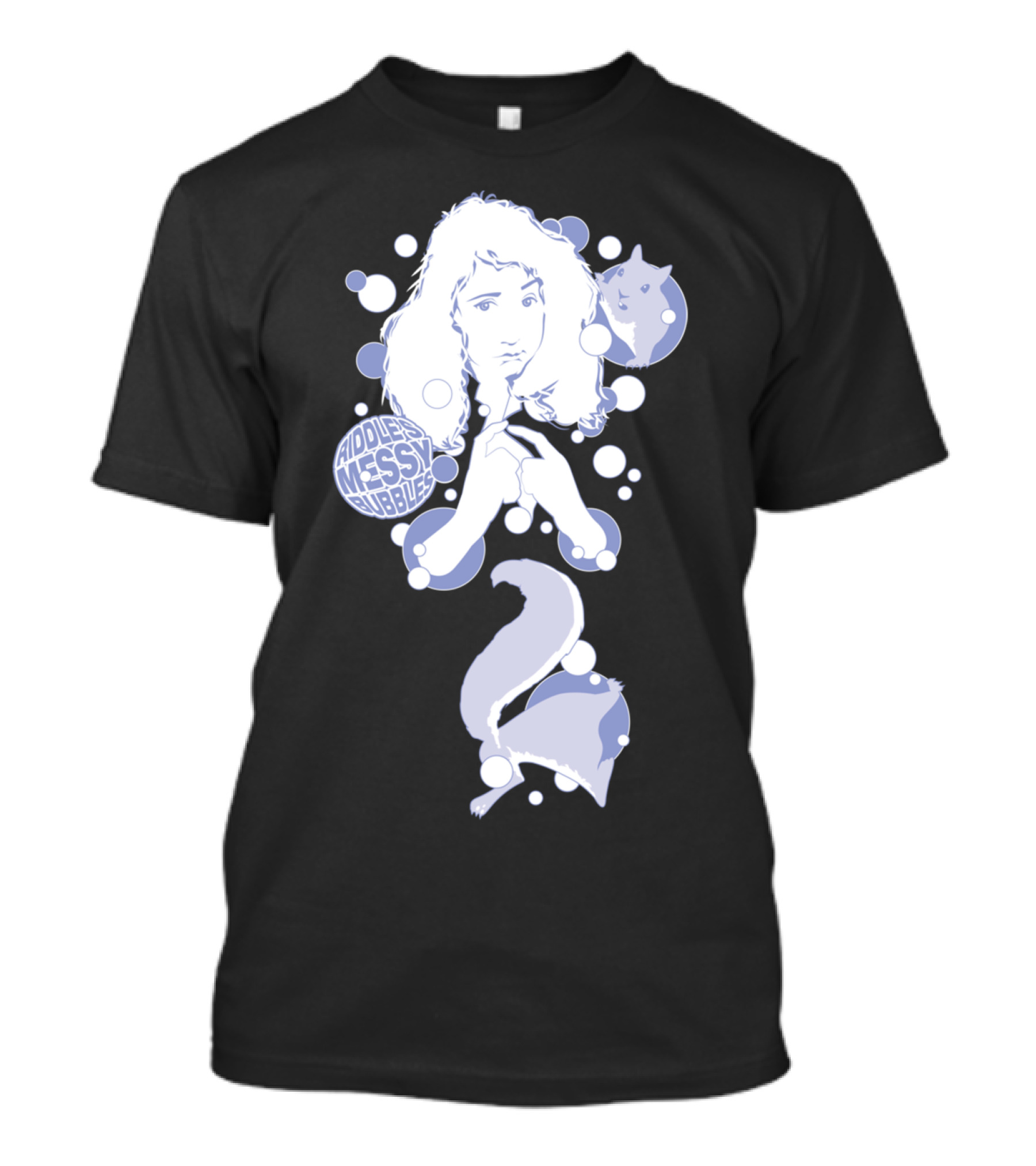 Hiddlest Messy Bubbles Phone Cat T-Shirt