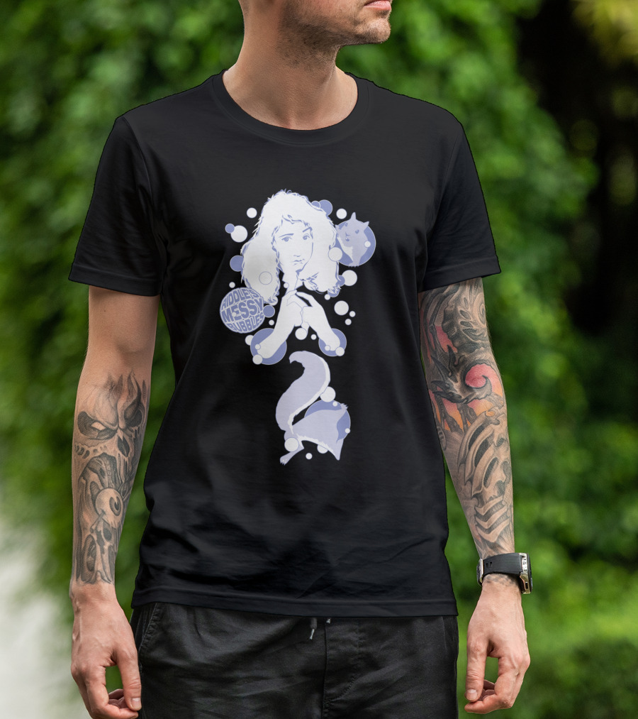 Hiddlest Messy Bubbles Phone Cat T-Shirt
