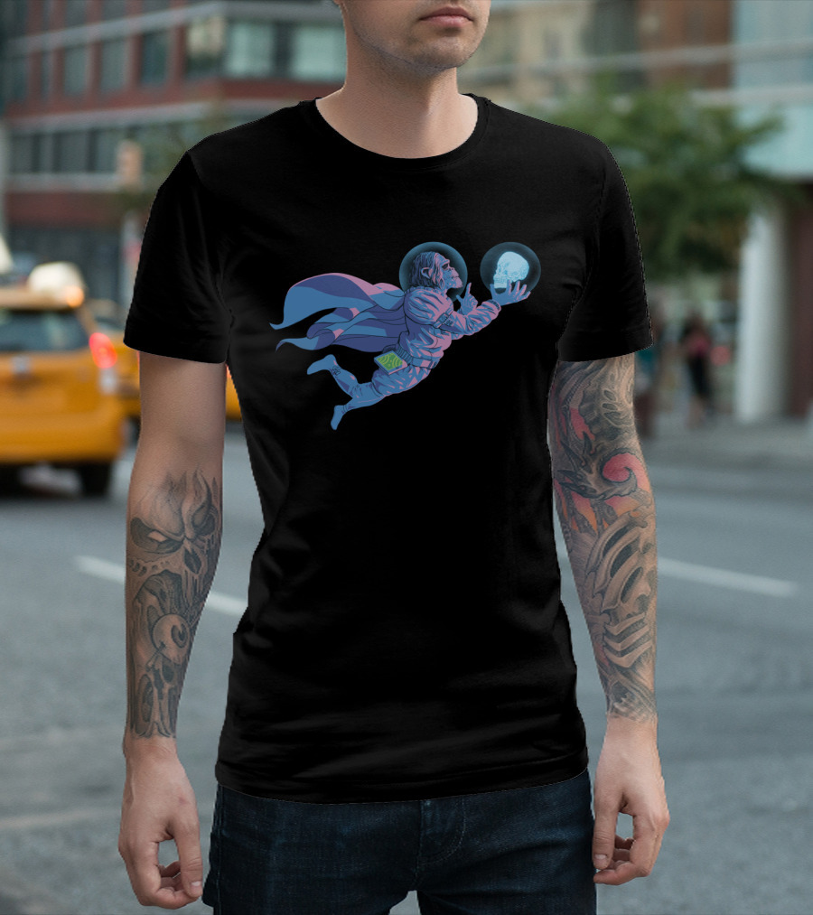 Monkey Hamlet Floating in Space with Skull T-Shirt