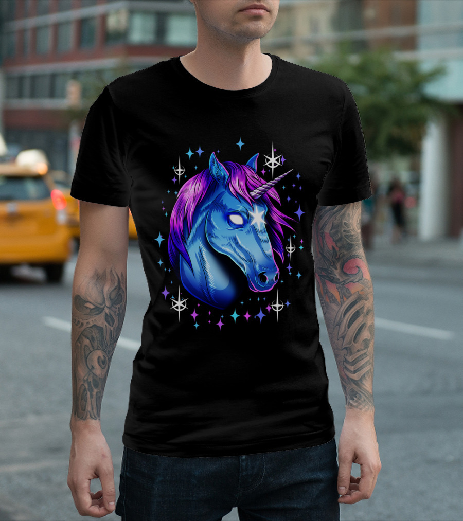 Black Hole Unicorn Cosmic Glow T-Shirt
