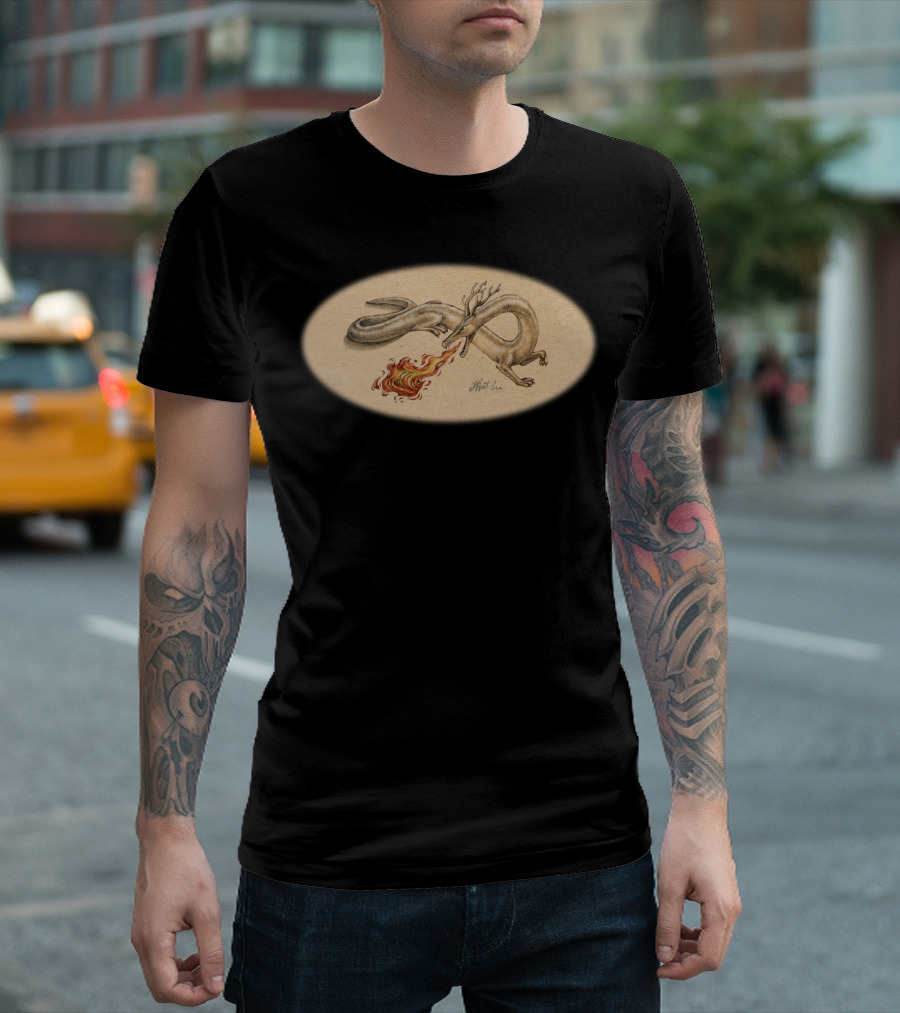 Fire Spitting Dragon by April Lee T-Shirt