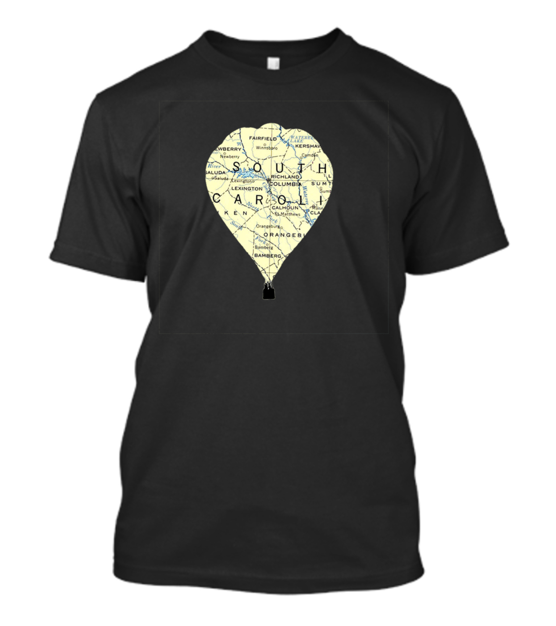 South Carolina Map Hot Air Balloon Formation T-Shirt