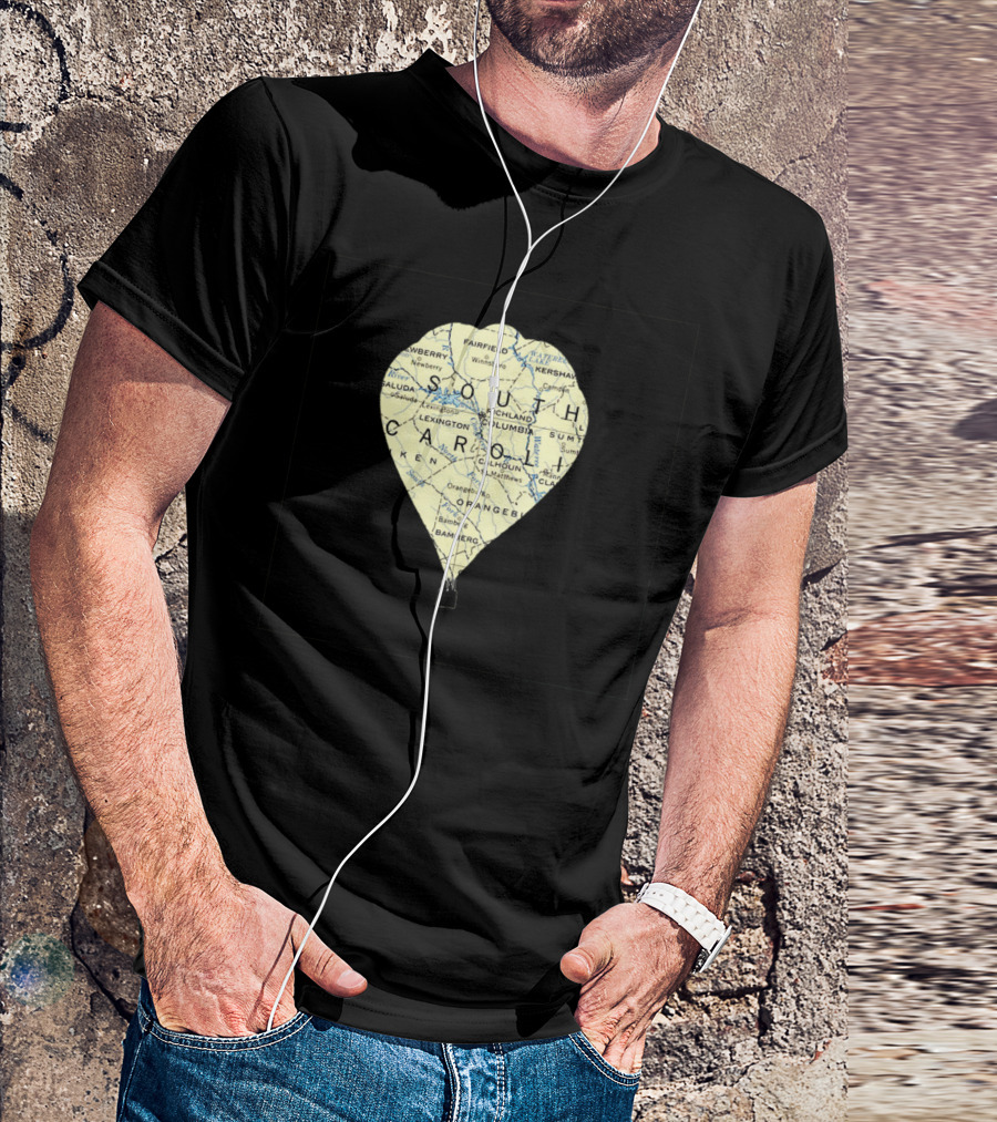 South Carolina Map Hot Air Balloon Formation T-Shirt