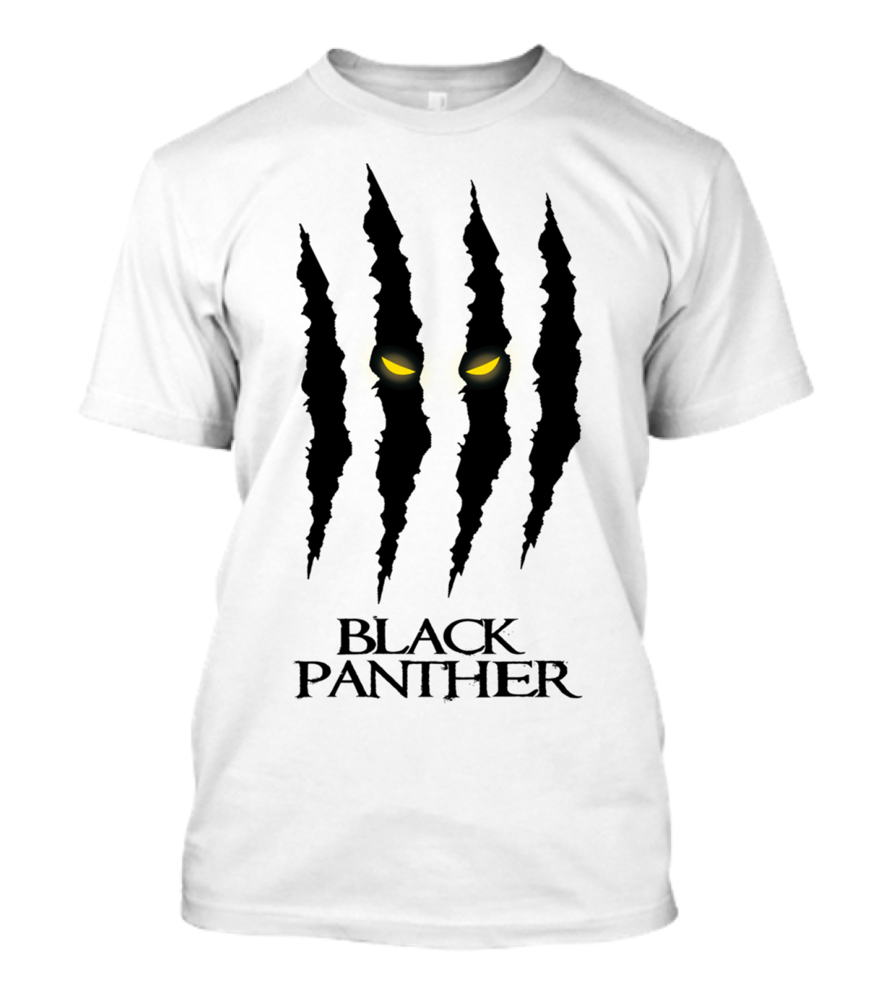 Black Panther Yellow Eyes Behind Claw Marks T-Shirt