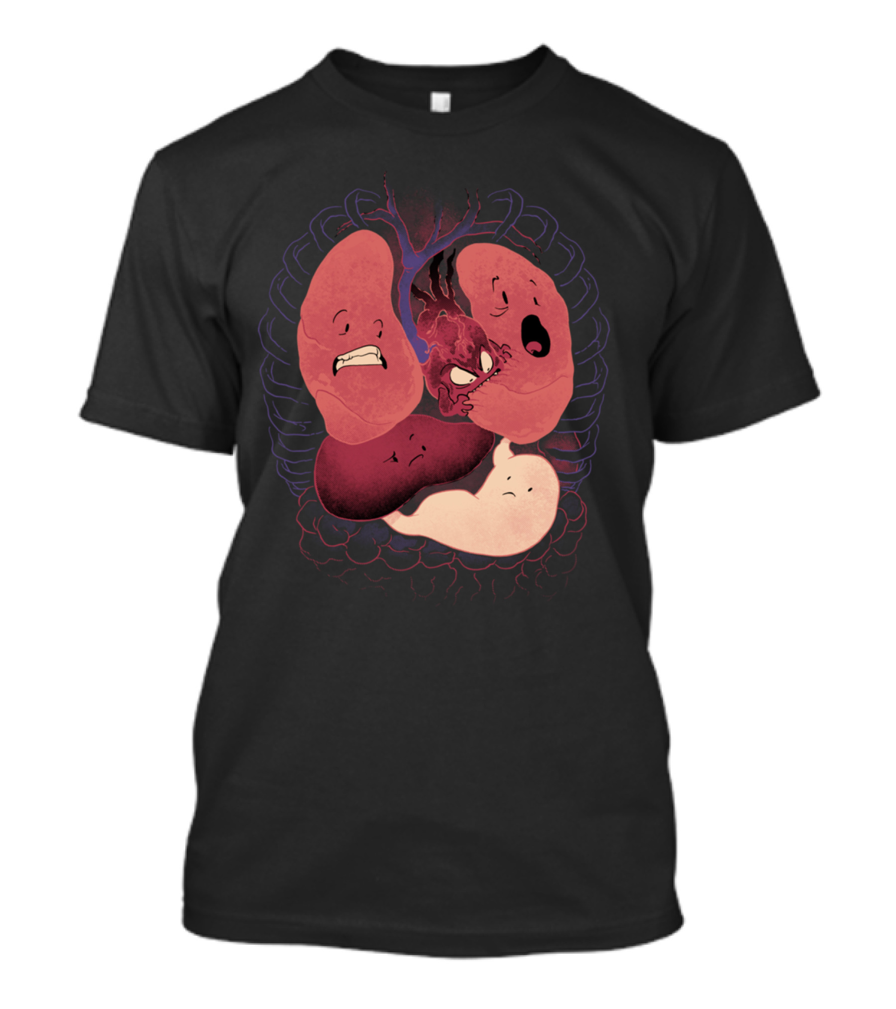 Heart Attack Cardiovascular Humor Featuring Heart And Lungs T-Shirt