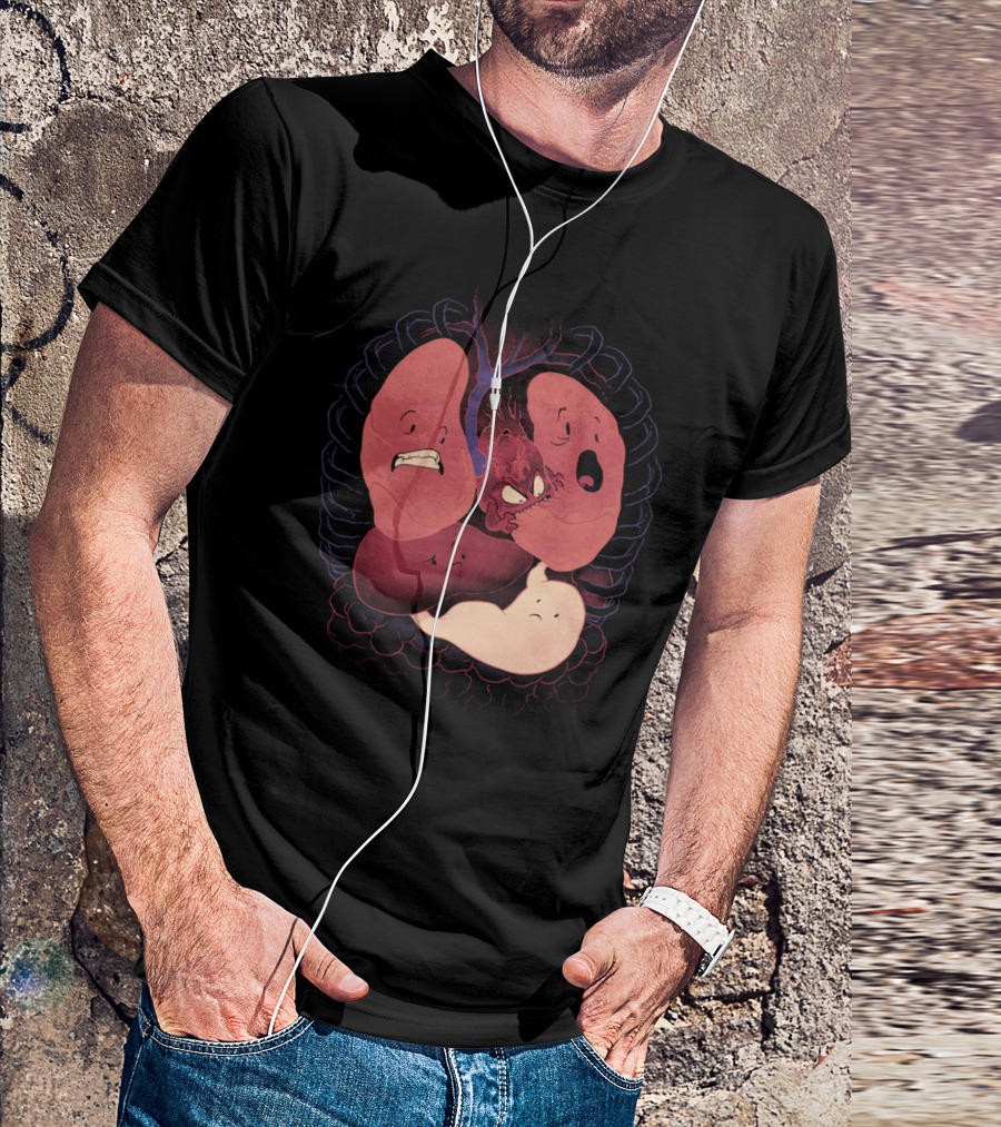 Heart Attack Cardiovascular Humor Featuring Heart And Lungs T-Shirt