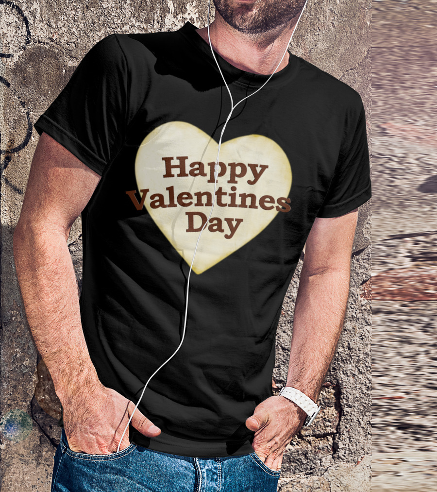 Happy Valentines Day Heart Shaped Text Des T-Shirt