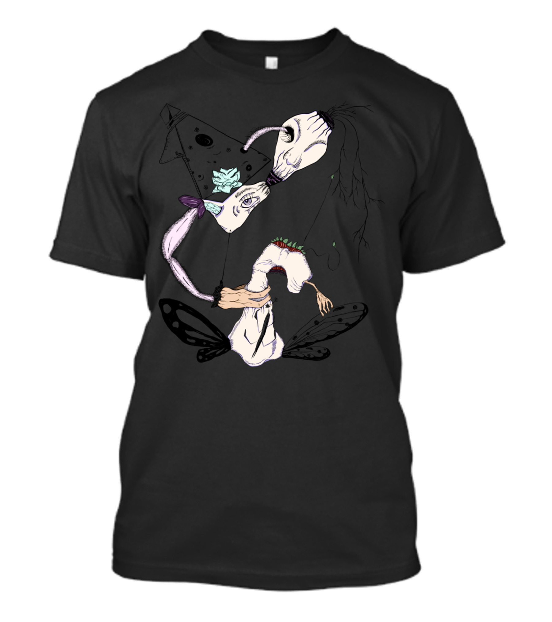 Twisted Links Surreal Faces And Abstract Figures T-Shirt