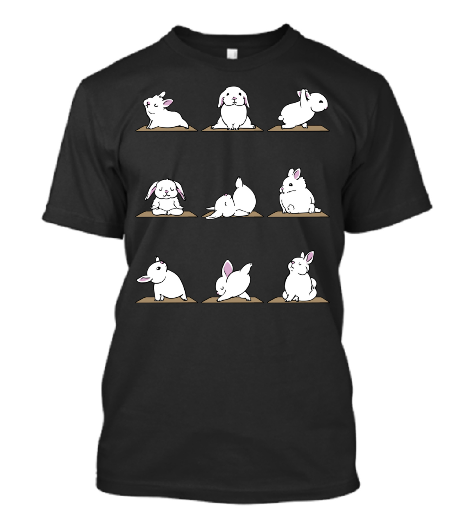 Bunnies Yoga Poses Cute Rabbit Relaxation Exercises T-Shirt
