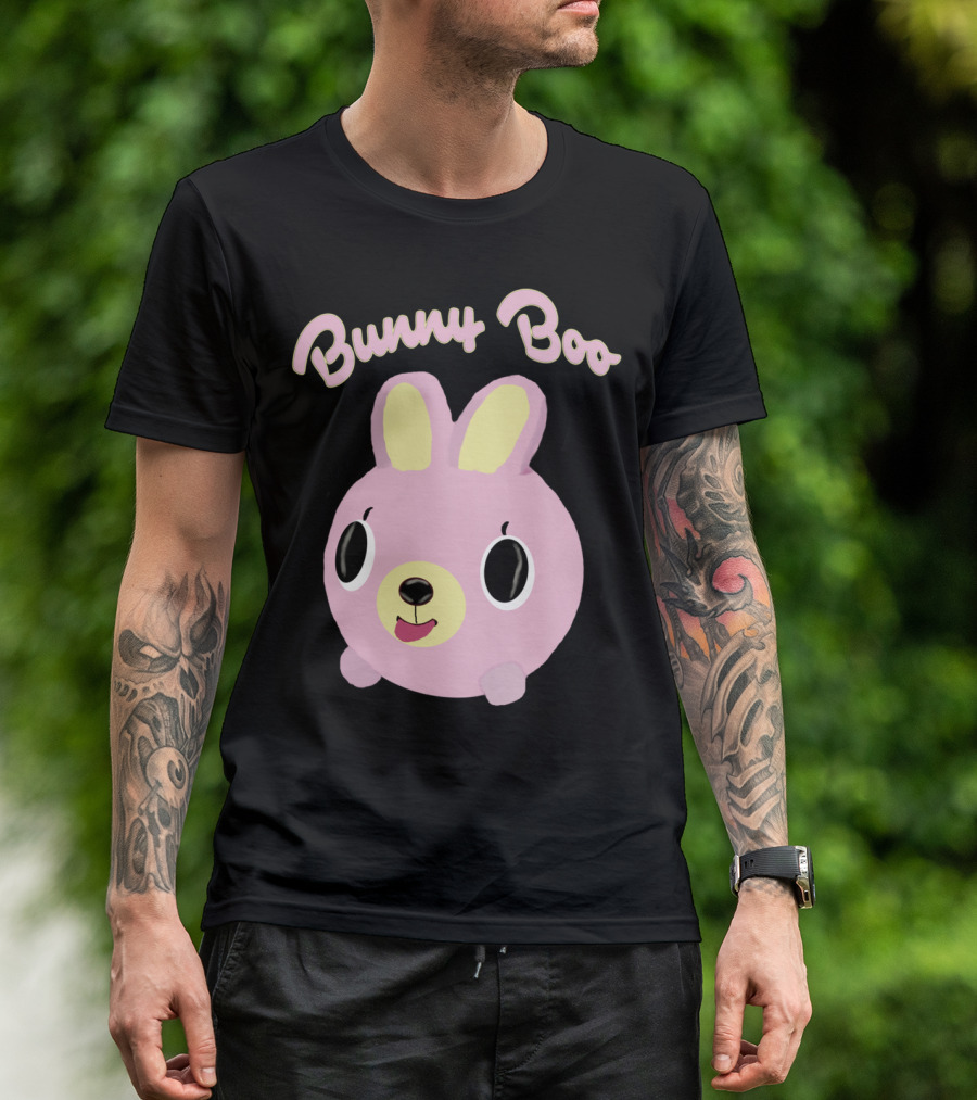 Bunny Boo Pink Cute Cartoon Rabbit With Big Eyes T-Shirt