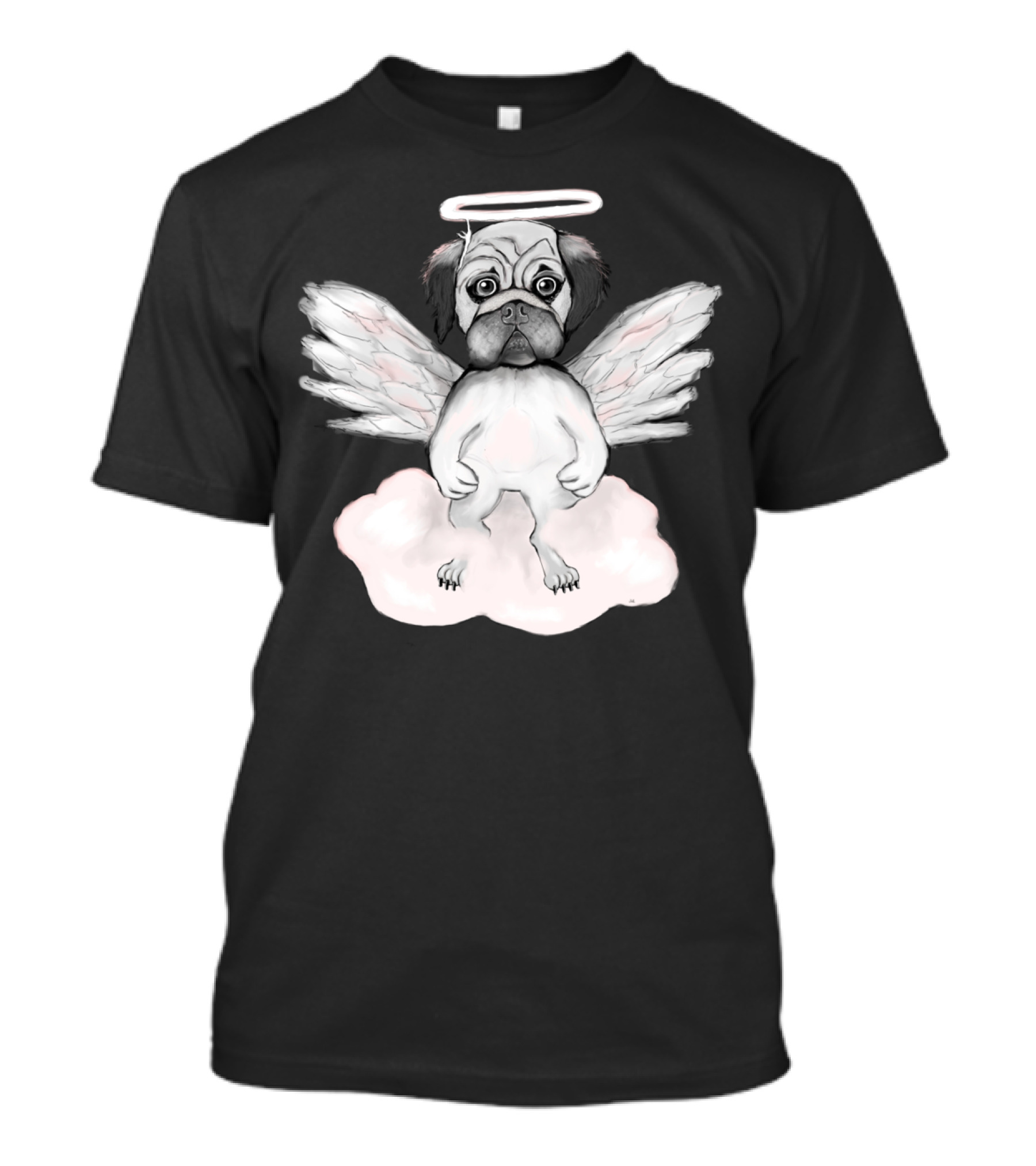 Engel Dog Winged Angelic Pug On Cloud T-Shirt