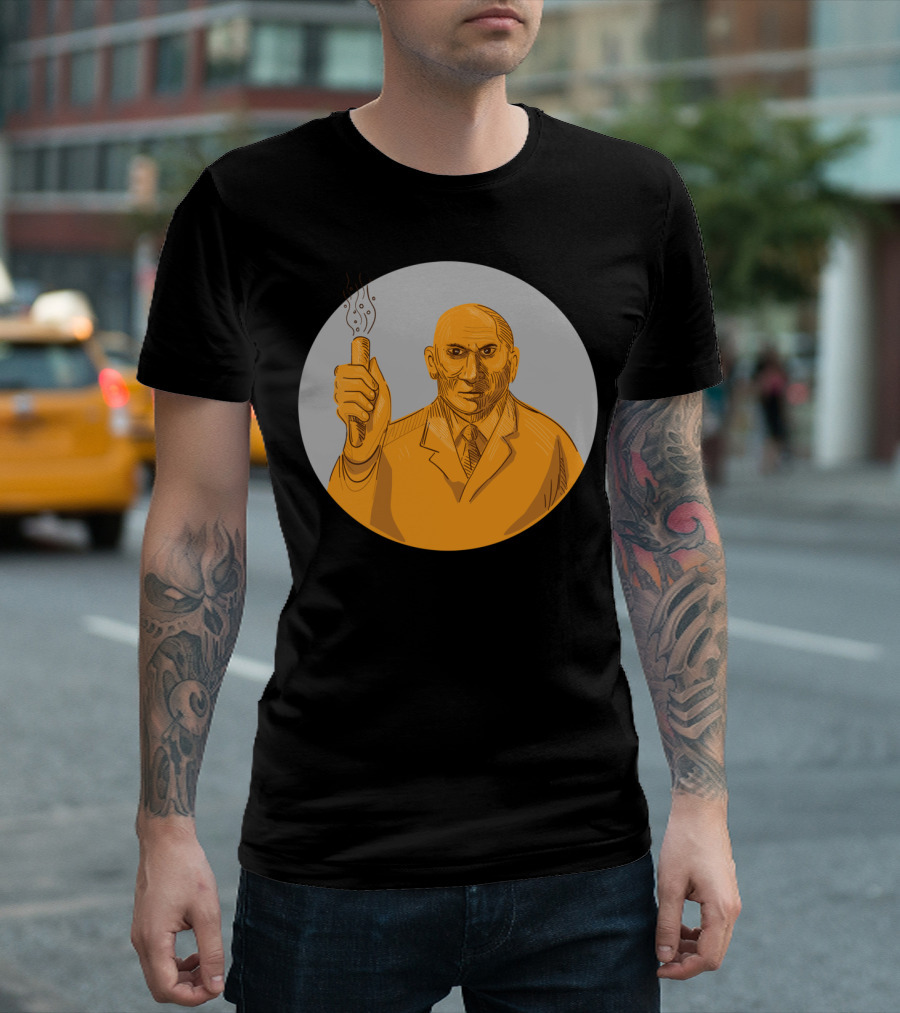 Crazy Scientist Holding Test Tube Circle Drawing T-Shirt