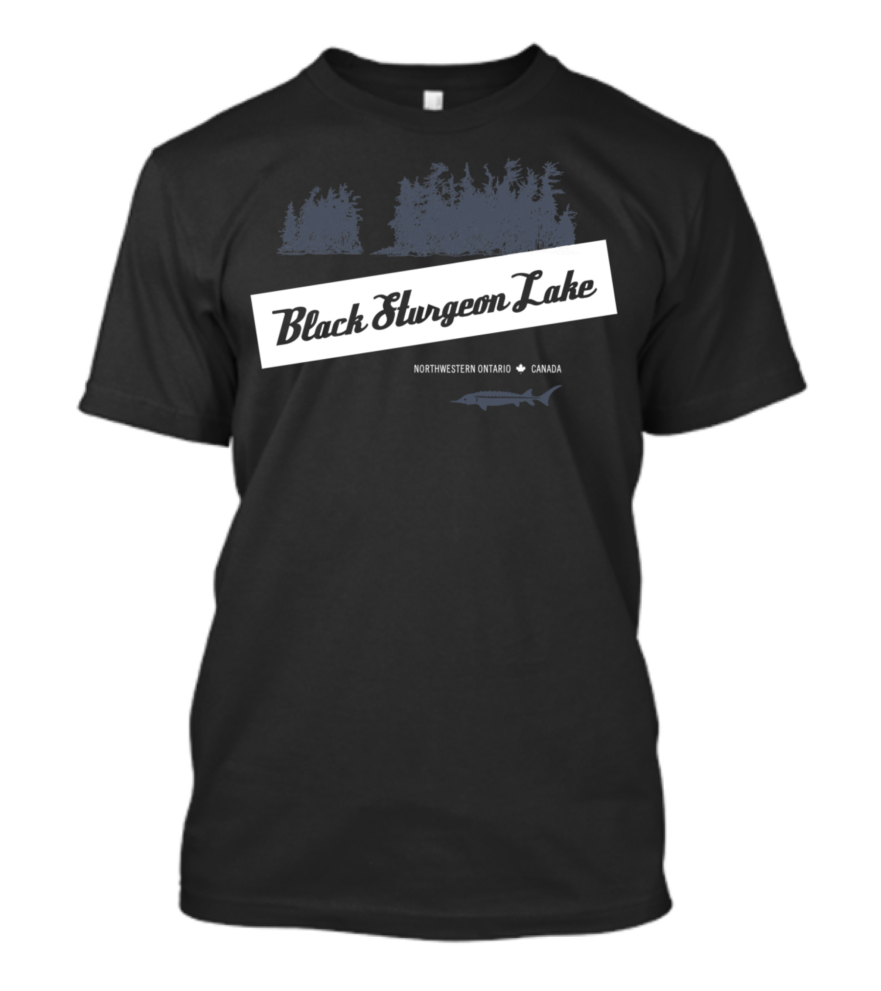 Black Sturgeon Lake Northwestern Ontario Canada Forest Scene T-Shirt