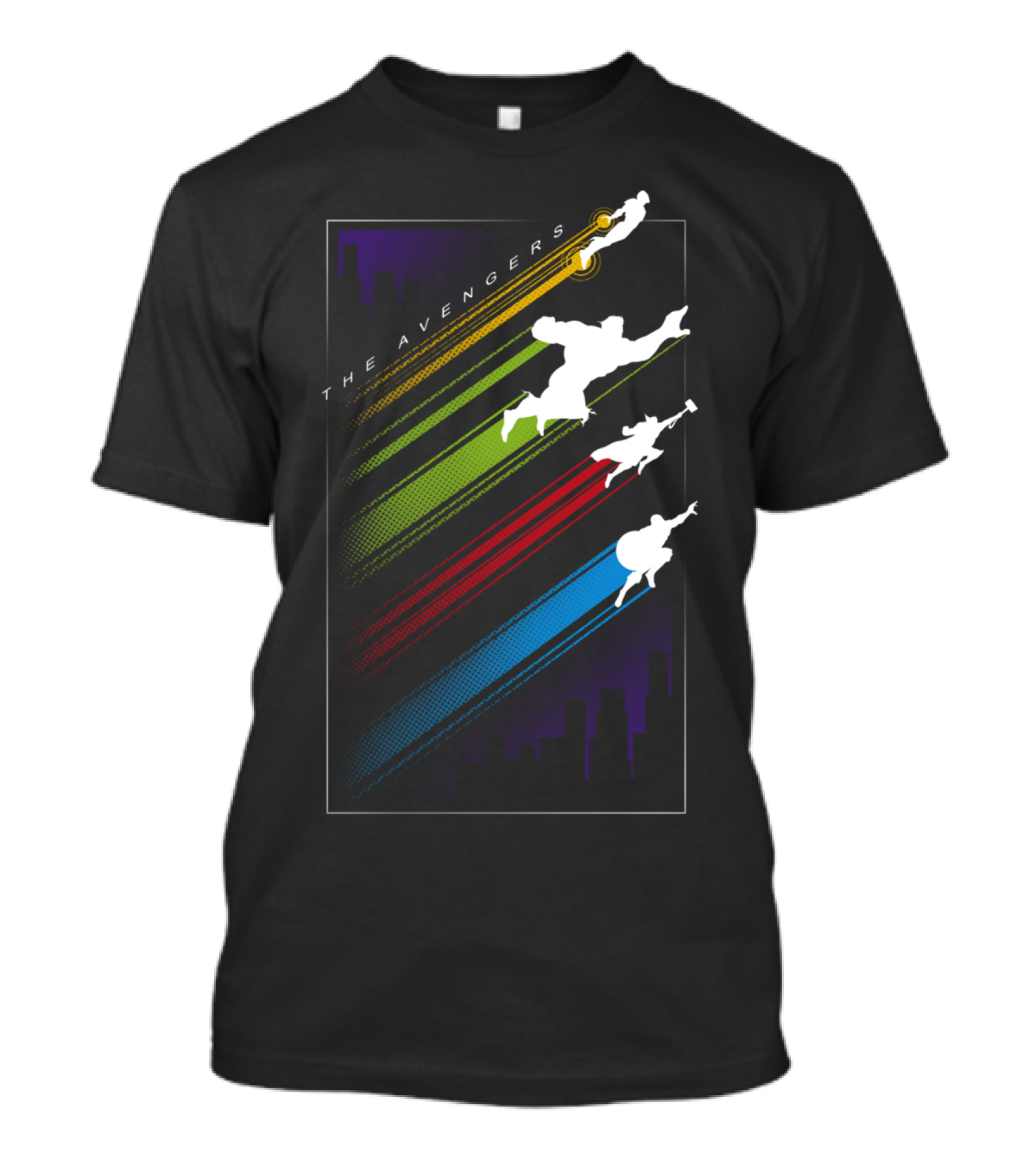 The Avengers Colorful Silhouette Stripes T-Shirt