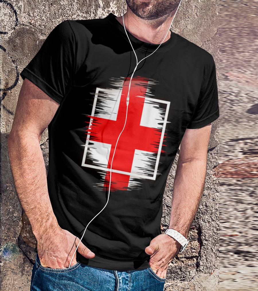 England Soccer St George's Cross Grunge T-Shirt