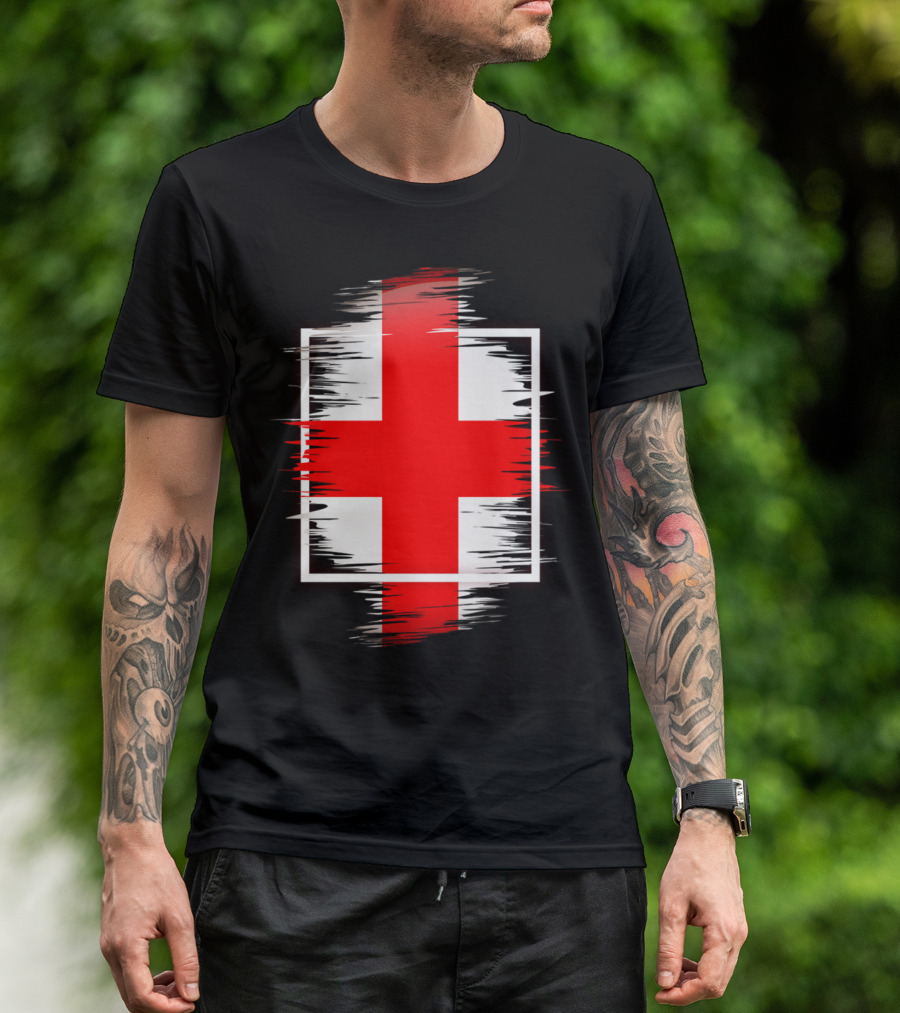 England Soccer St George's Cross Grunge T-Shirt