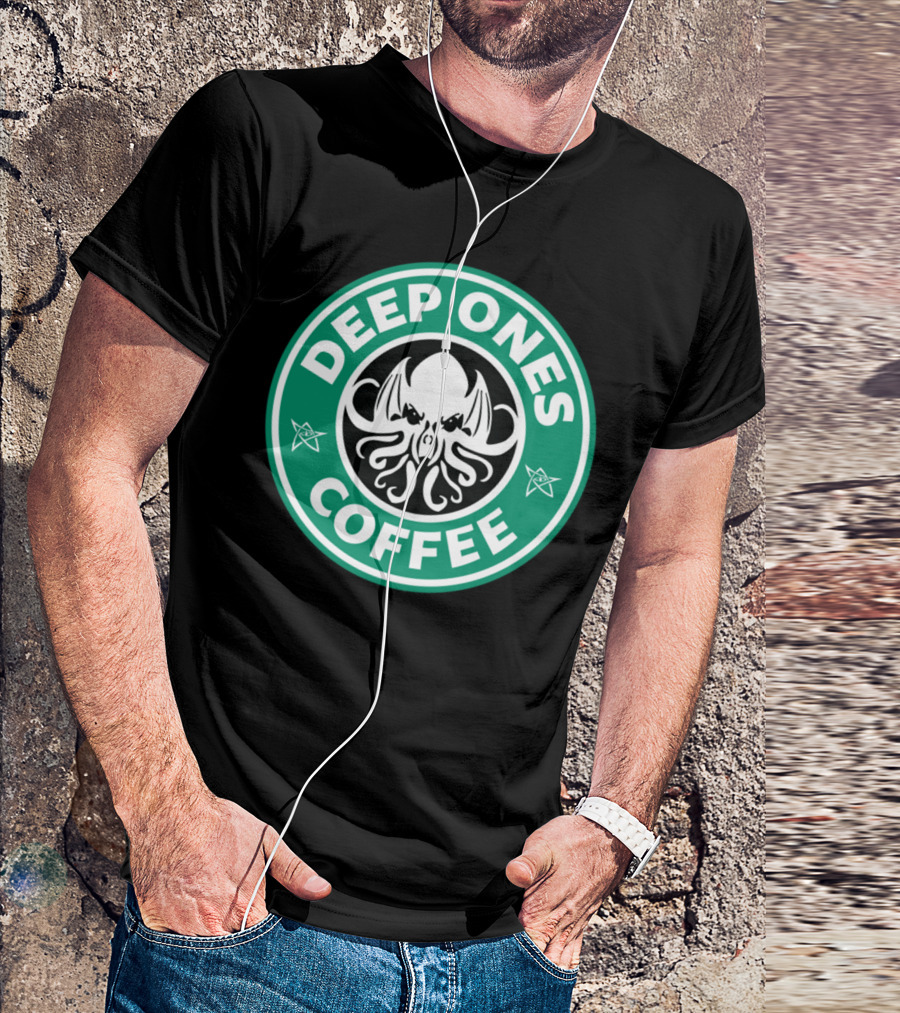 Deep Ones Coffee Cthulhu Parody Dark Roast Horror T-Shirt