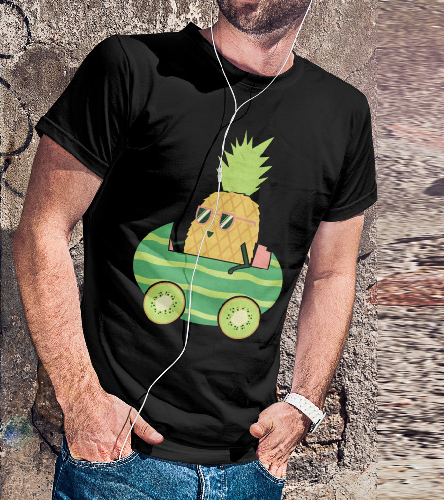 Summer Rollin Pineapple Sunglasses Kiwi Watermelon Car T-Shirt