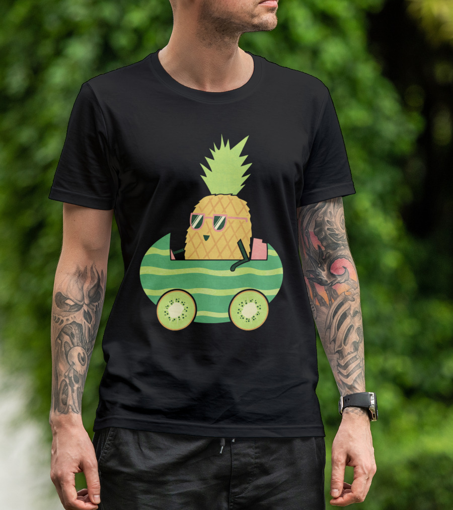 Summer Rollin Pineapple Sunglasses Kiwi Watermelon Car T-Shirt