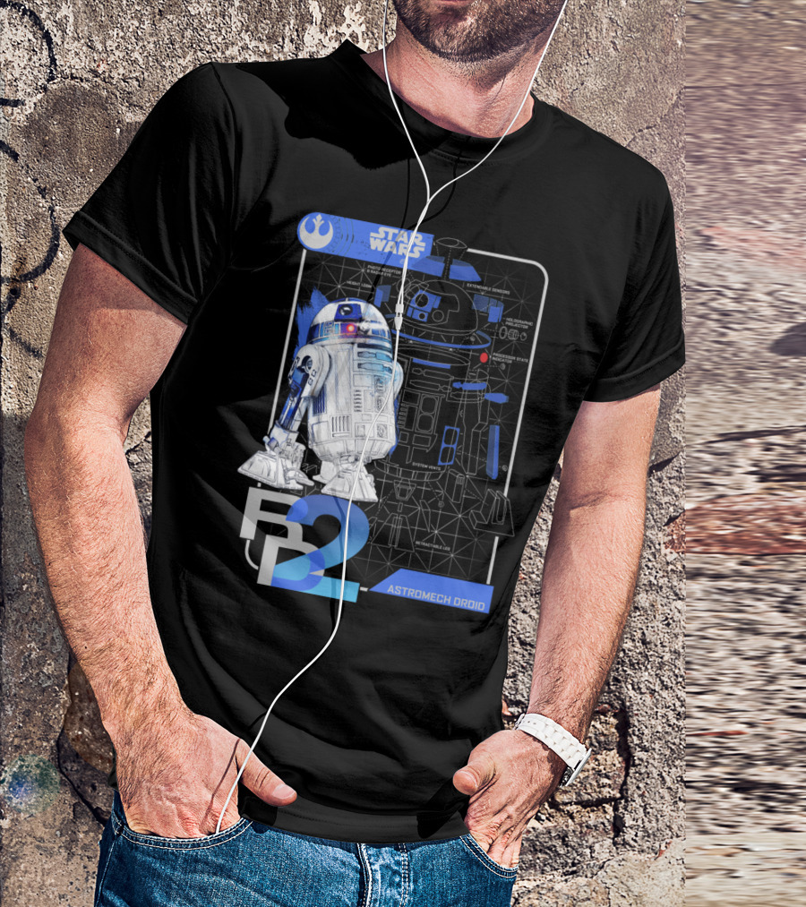Star Wars R2 D2 Astromech Droid Blueprint T-Shirt