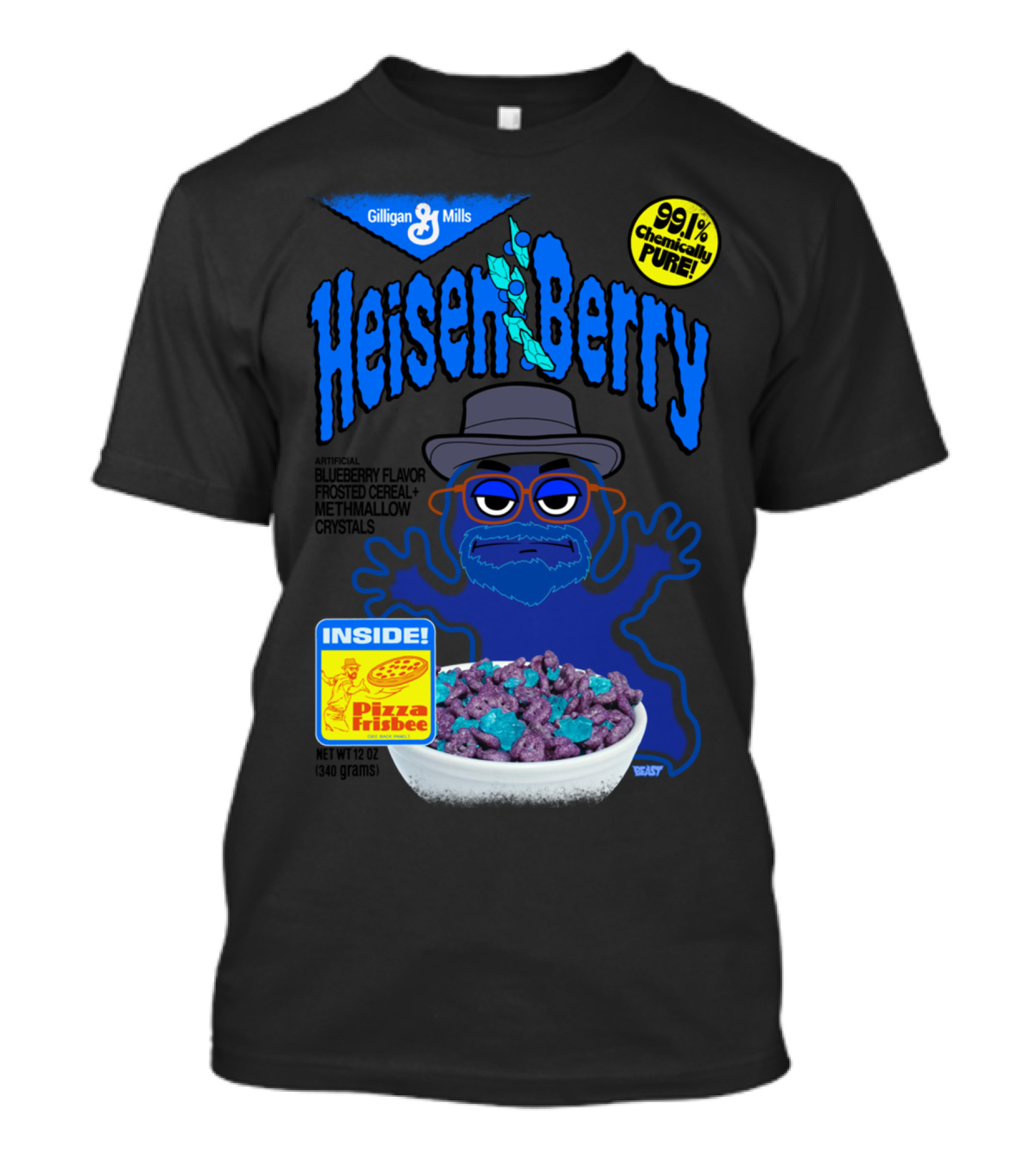 Heisen Berry Cereal Blueberry Flavor Methmallow Crystals Gilligan Mills Pizza Frisbee 99% Chemically Pure T-Shirt