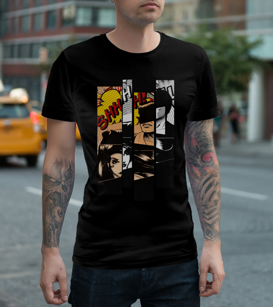 Comic Revival Shhh Pop Art Montage T-Shirt