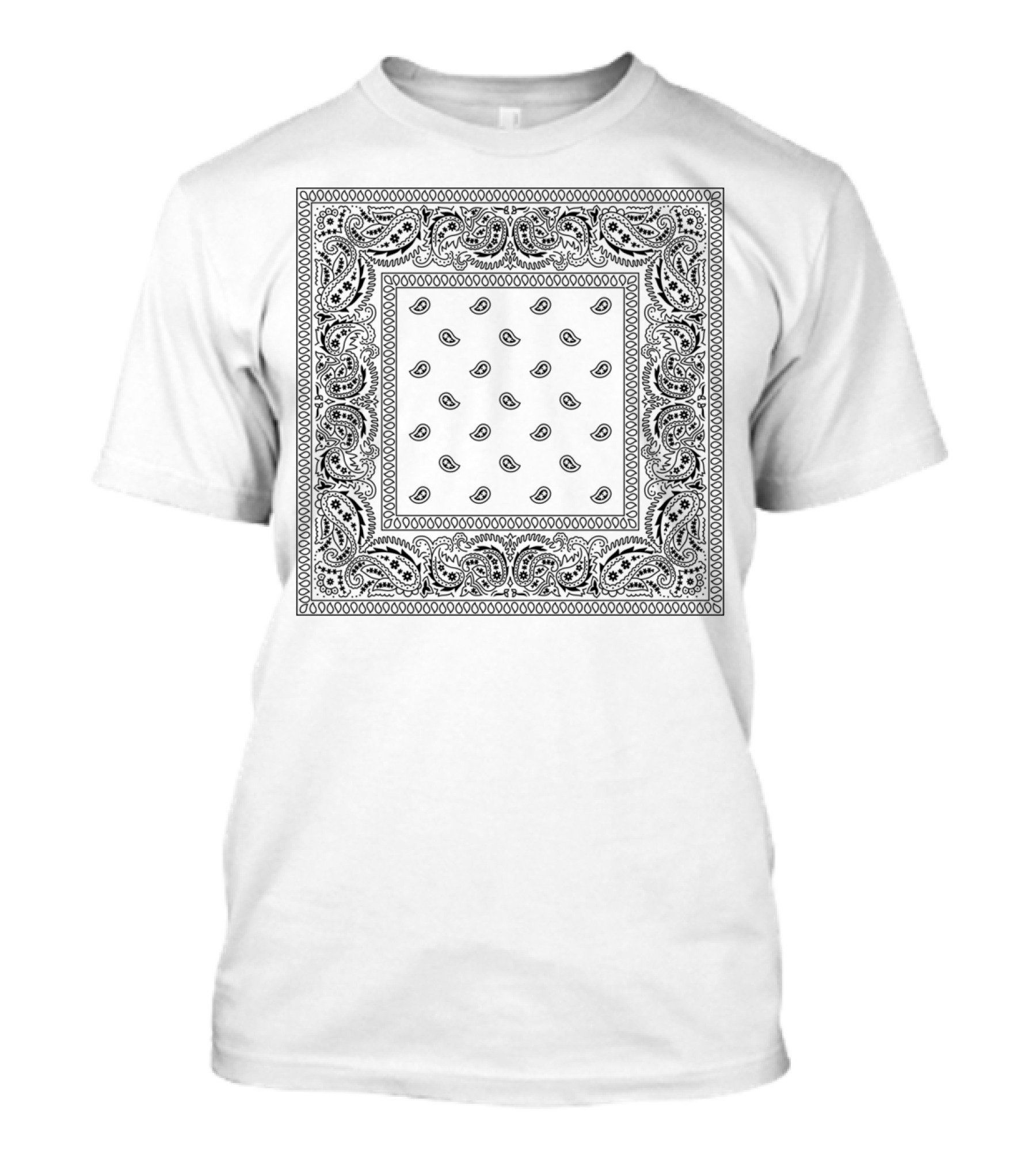 Bandana White Paisley Pattern T-Shirt