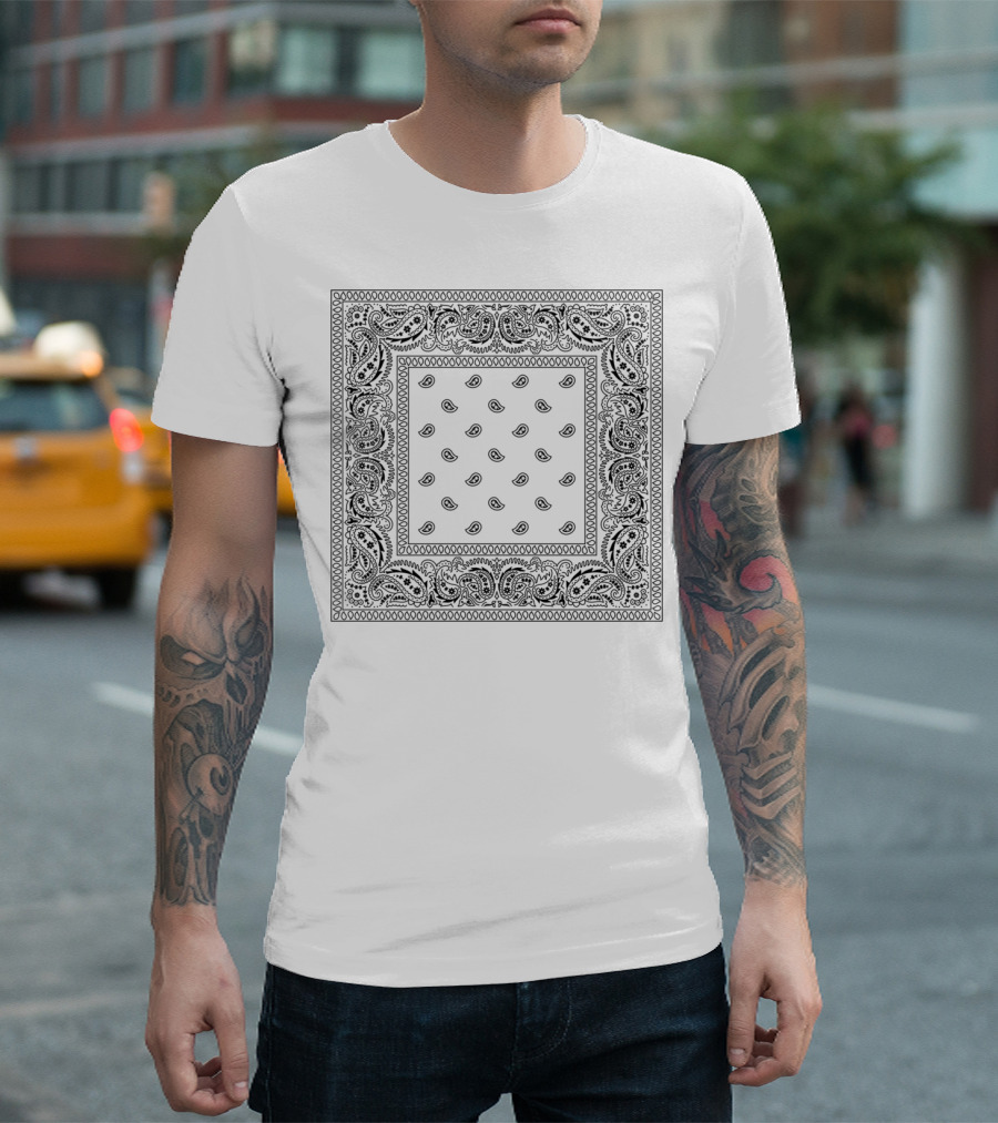 Bandana White Paisley Pattern T-Shirt