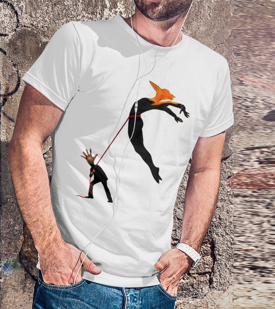 A Dream Of Dance In Motion: Leaping Figure Connected By A Red Thread T-Shirt