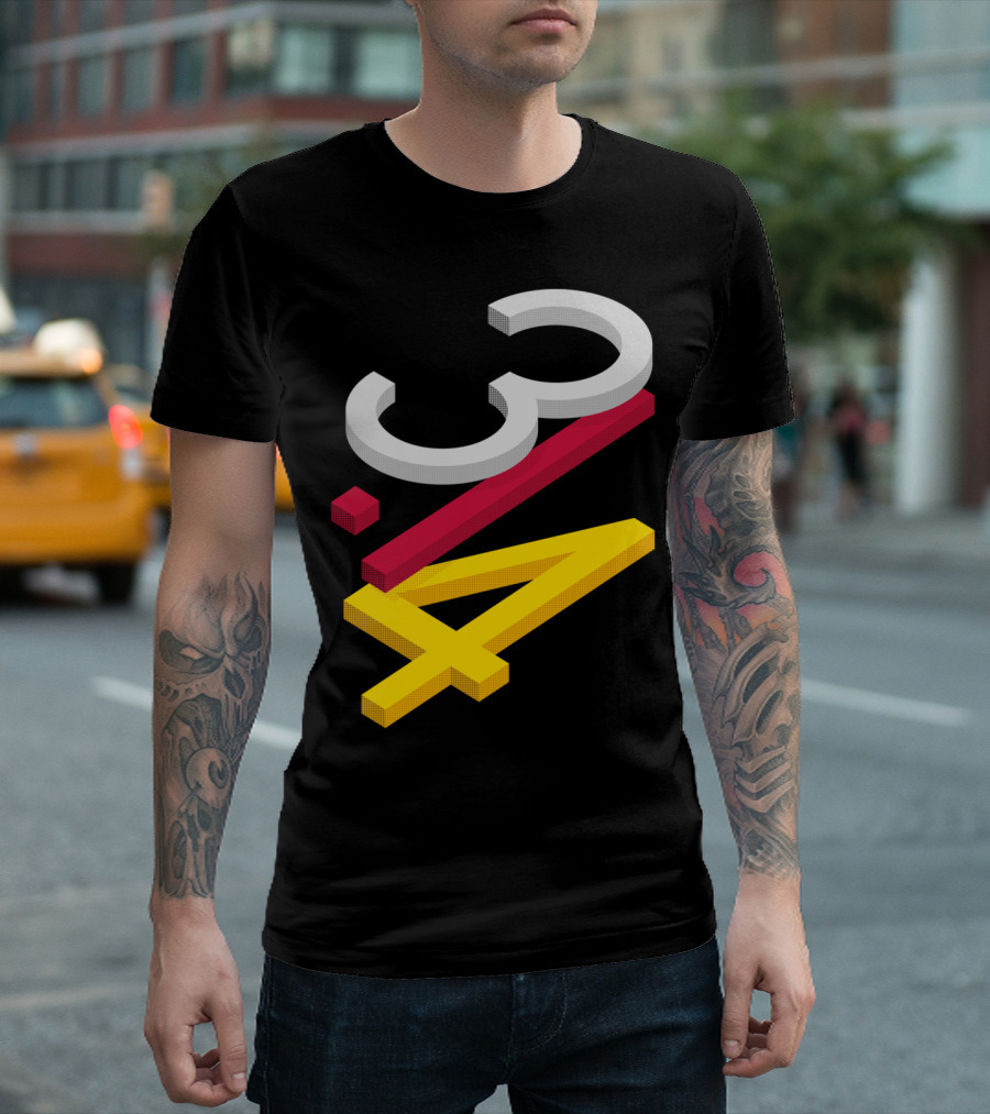 ISO Pie 3.14 Halftone 3D Numeric T-Shirt