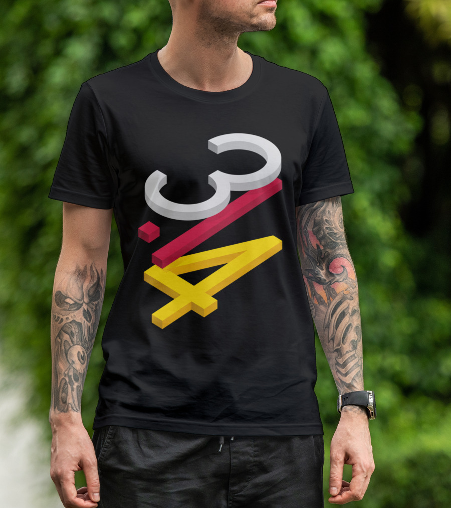 ISO Pie 3.14 Halftone 3D Numeric T-Shirt
