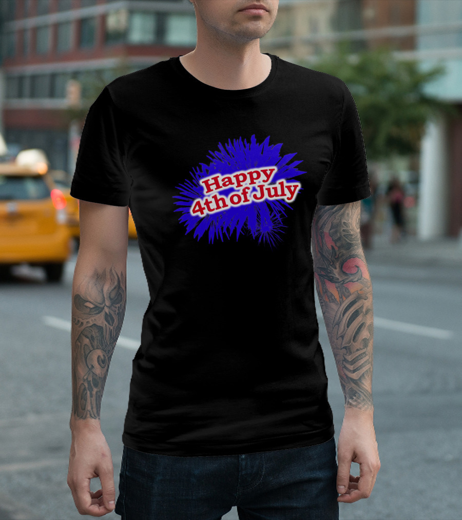 Happy 4th Of July Fireworks Celebration Burst T-Shirt