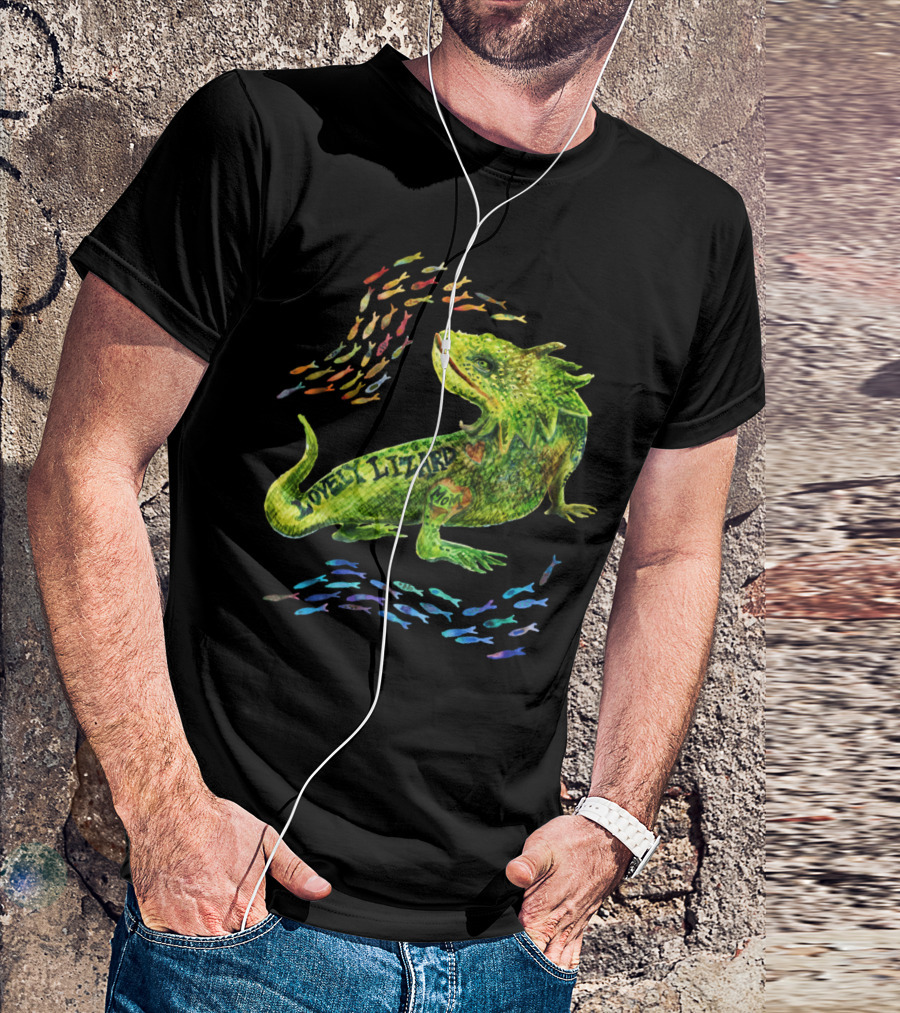 Lover Lizzy Lizard Mom With Fish Schools T-Shirt