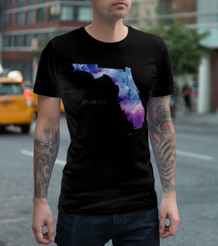 Florida Watercolor State Map T-Shirt
