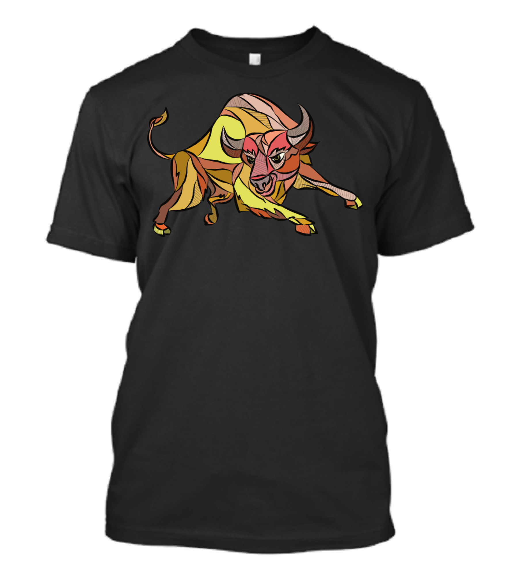Raging Bull Geometric Abstract Charging Bull T-Shirt