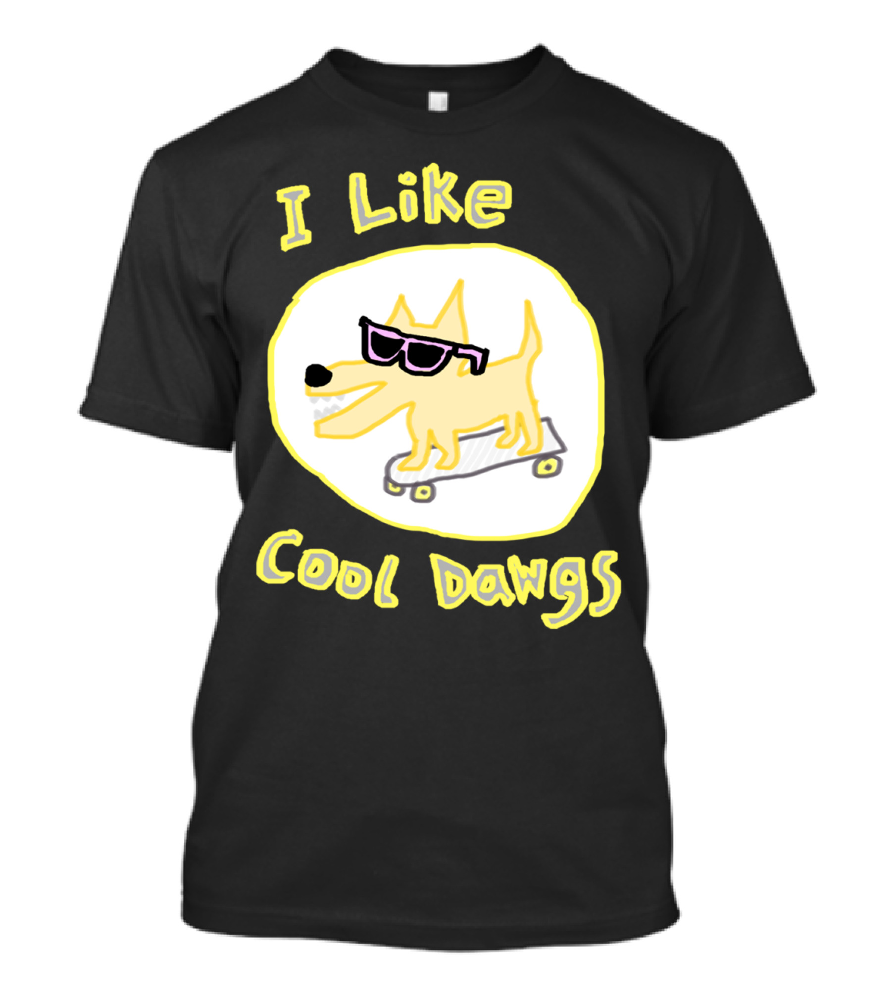 I Like Cool Dawgs Skateboard Sunglasses T-Shirt