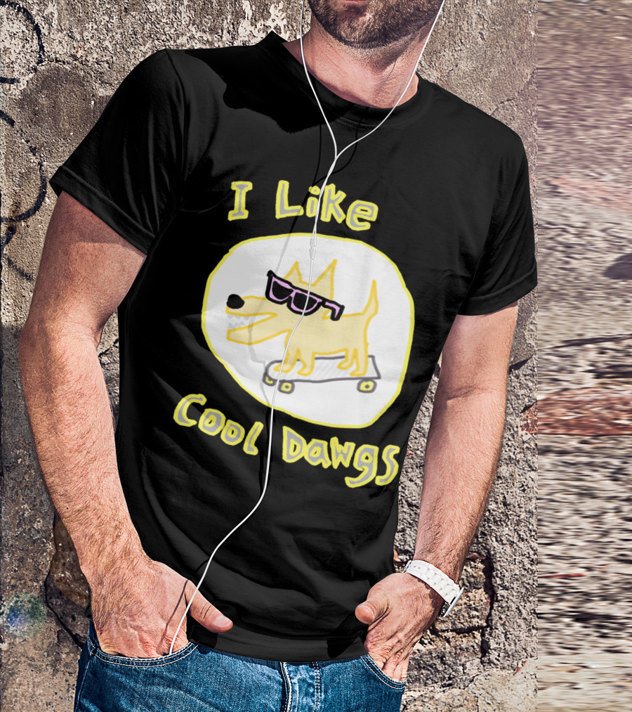 I Like Cool Dawgs Skateboard Sunglasses T-Shirt