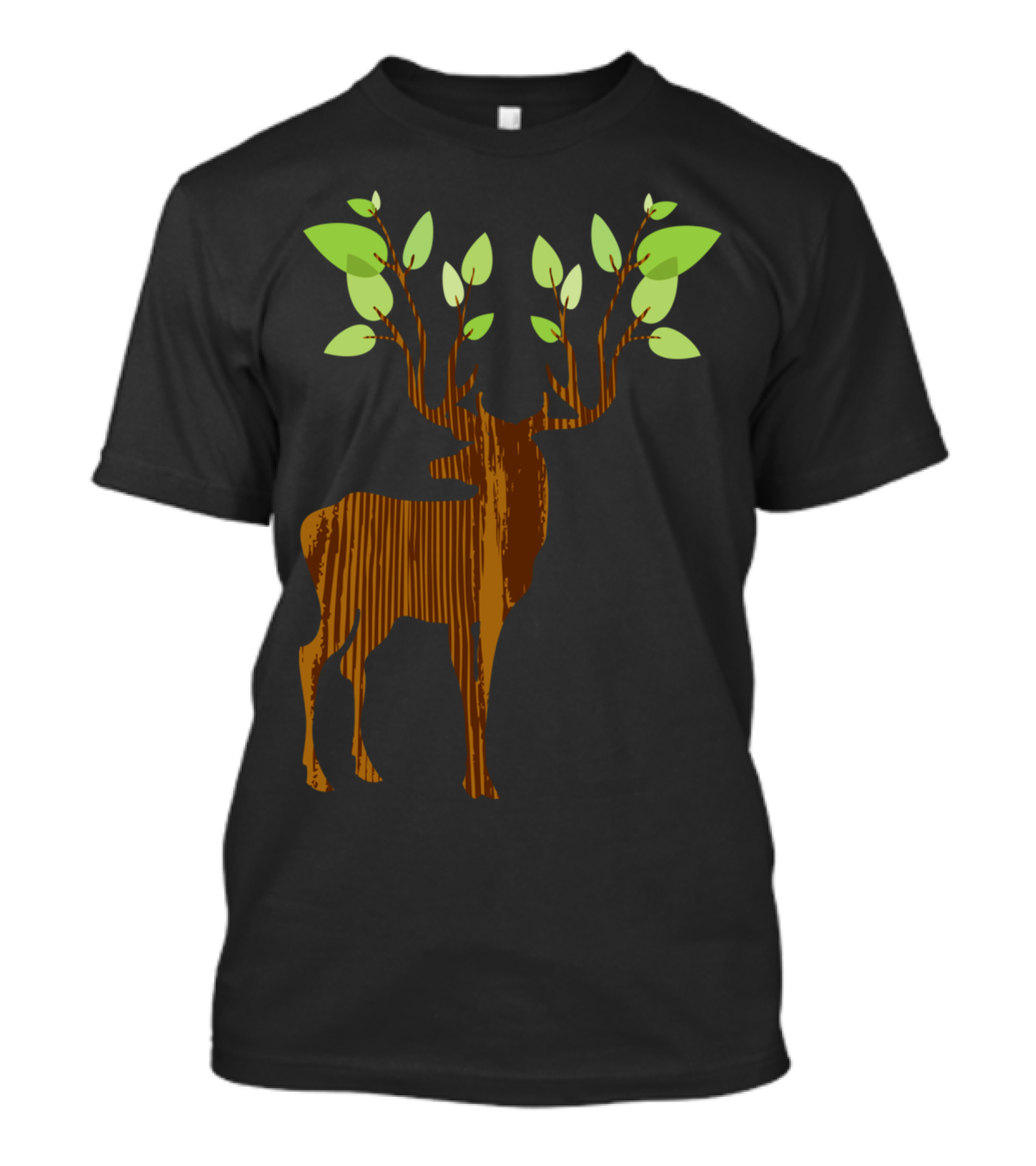 DeerTree Vin Forest Silhouette With Branches And Leaves T-Shirt