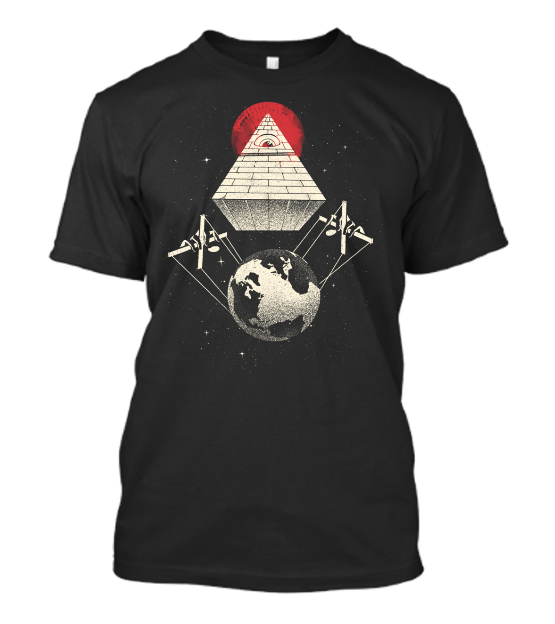 Under Control Pyramid Eye Surveillance Earth Space T-Shirt