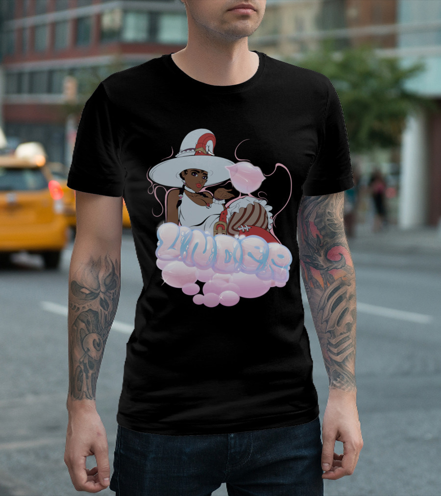Under Magical Bubble Witch with Hat and White Dress T-Shirt