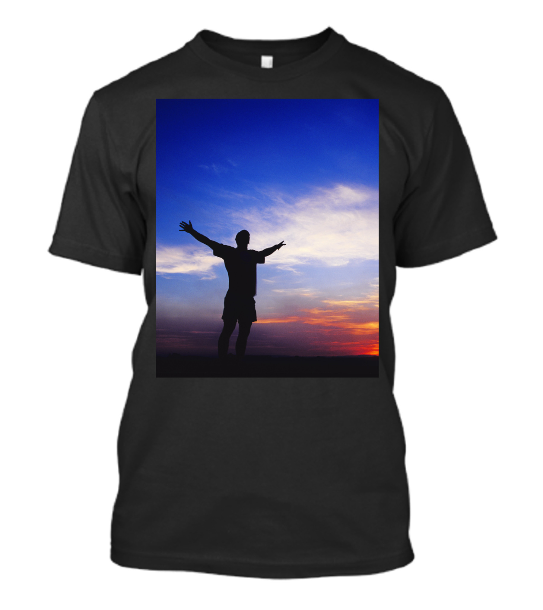 Sunset Happiness Silhouette Against Colorful Sky T-Shirt