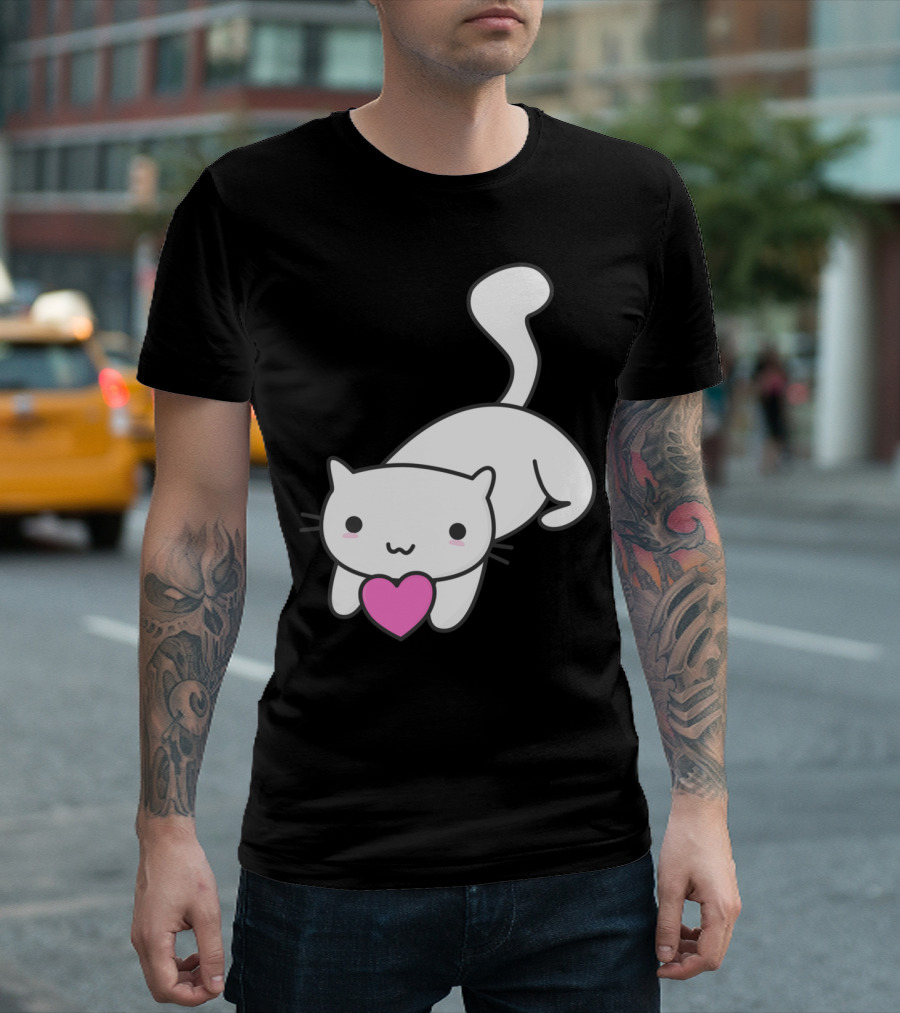 Happy Cat with Heart T-Shirt