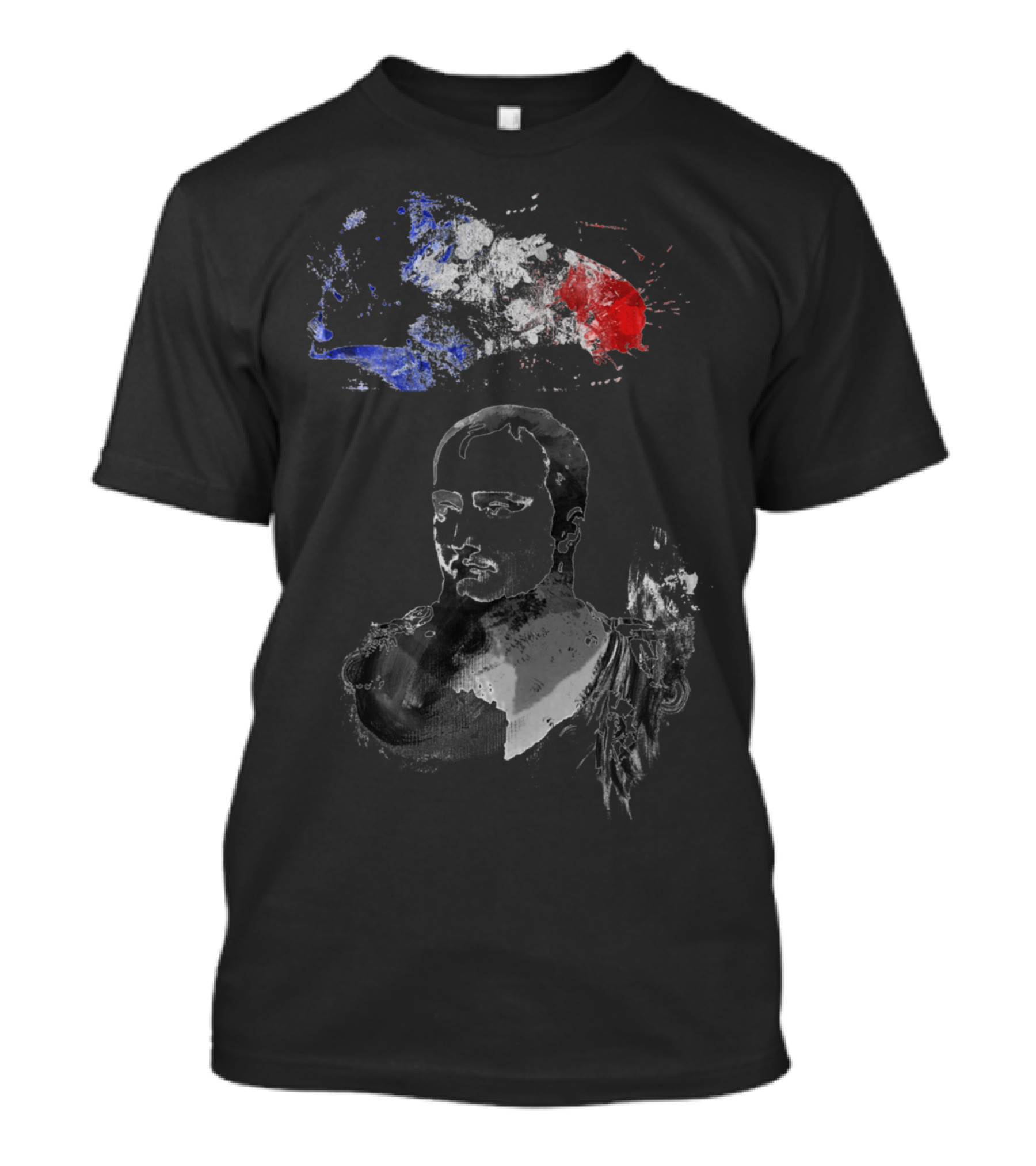 Napoleon Bonaparte Artistic Portrait With French Flag Colors T-Shirt