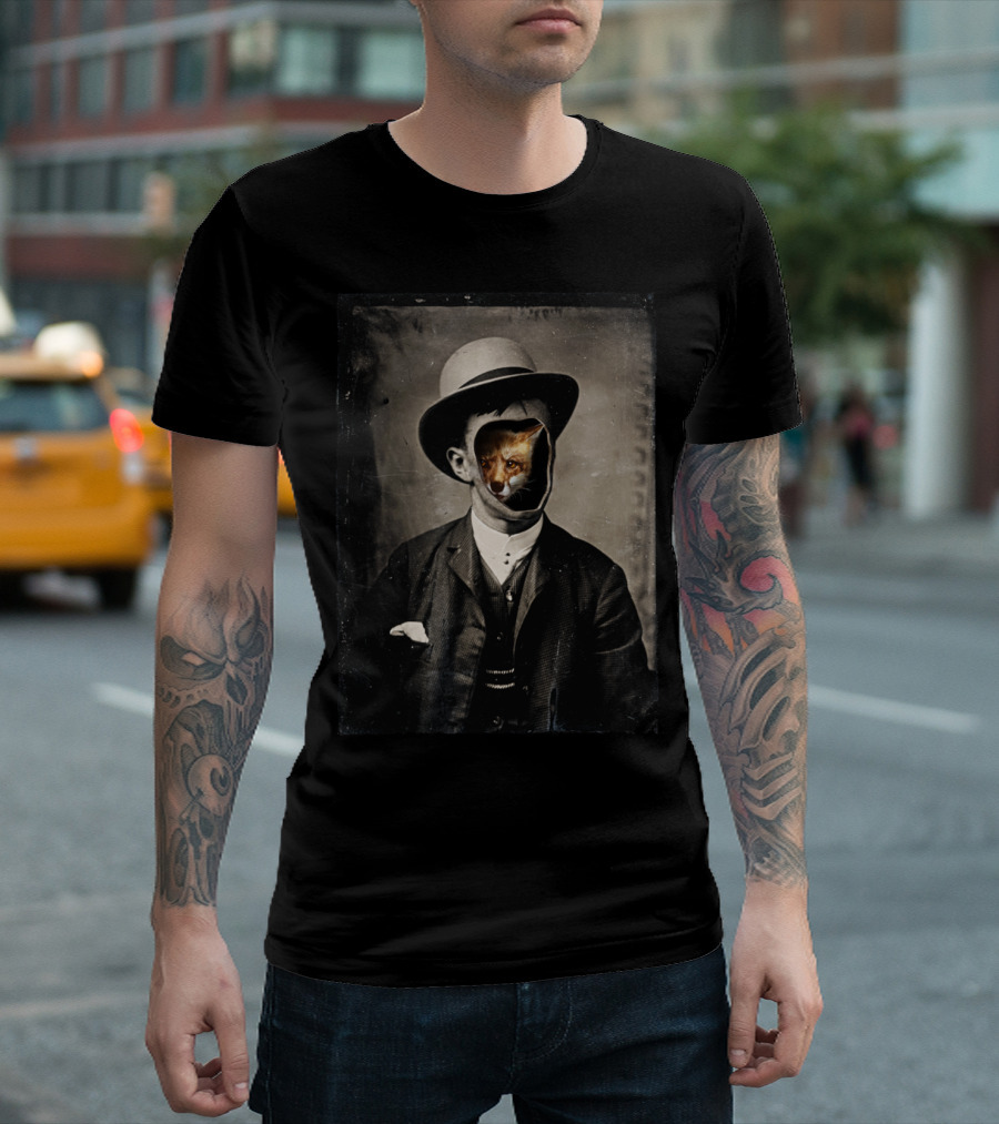 Gentleman Fox Portrait Victorian T-Shirt