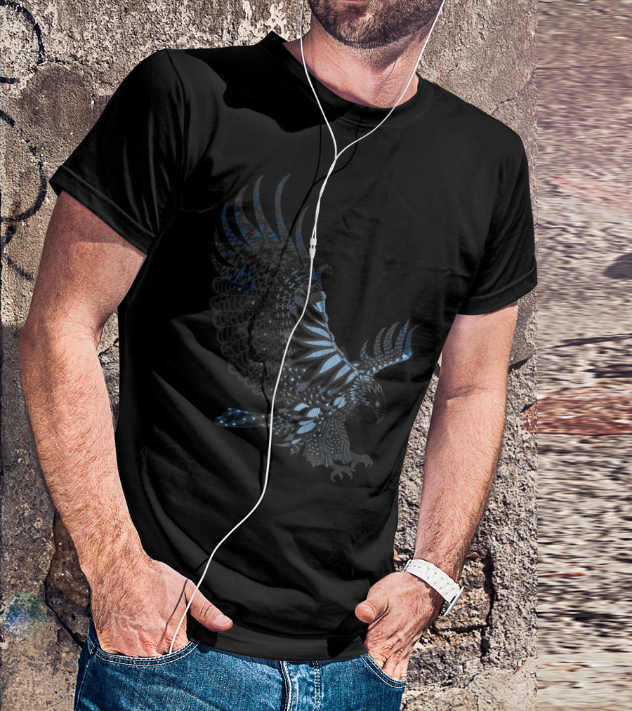 Intricate Eagle Flight Pattern With Feather Detailing T-Shirt