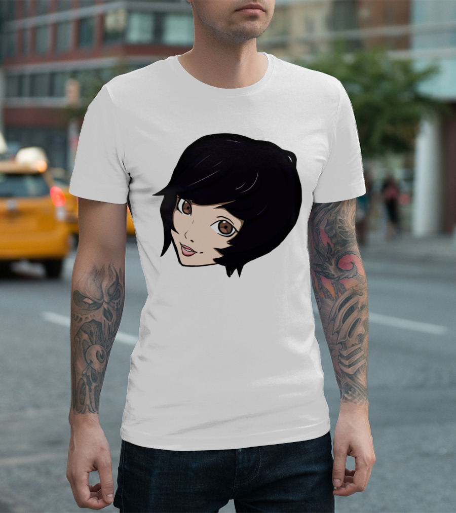 BlindGF Emote Sticker Anime Black Hair Character T-Shirt