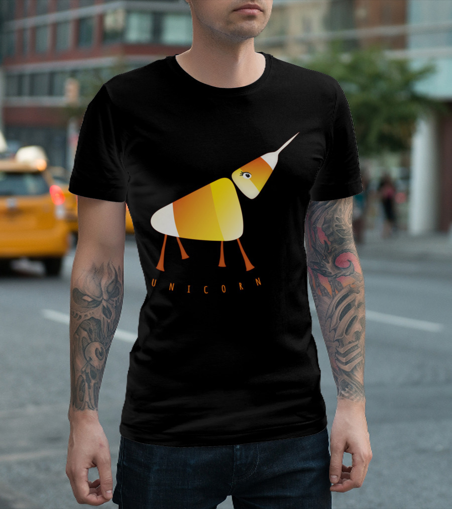 UNICORN Candy Corn Creature with Funny Design Elements T-Shirt