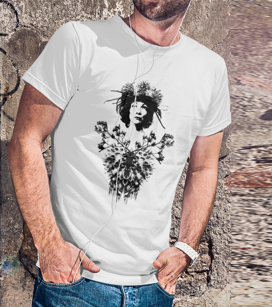 Natura Floral Portrait With Symmetrical T-Shirt