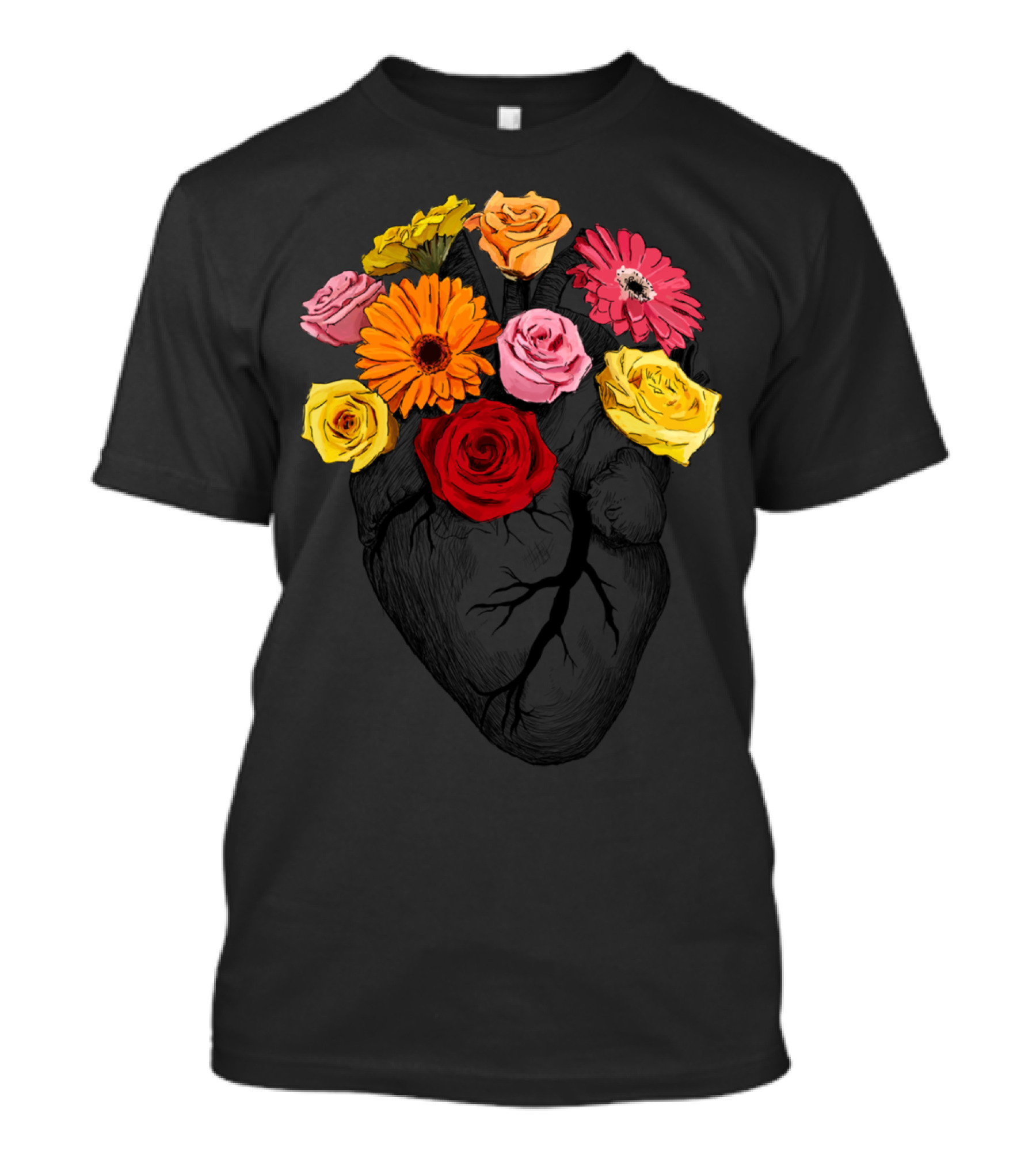 Flower Heart Organic Anatomy Fusion T-Shirt
