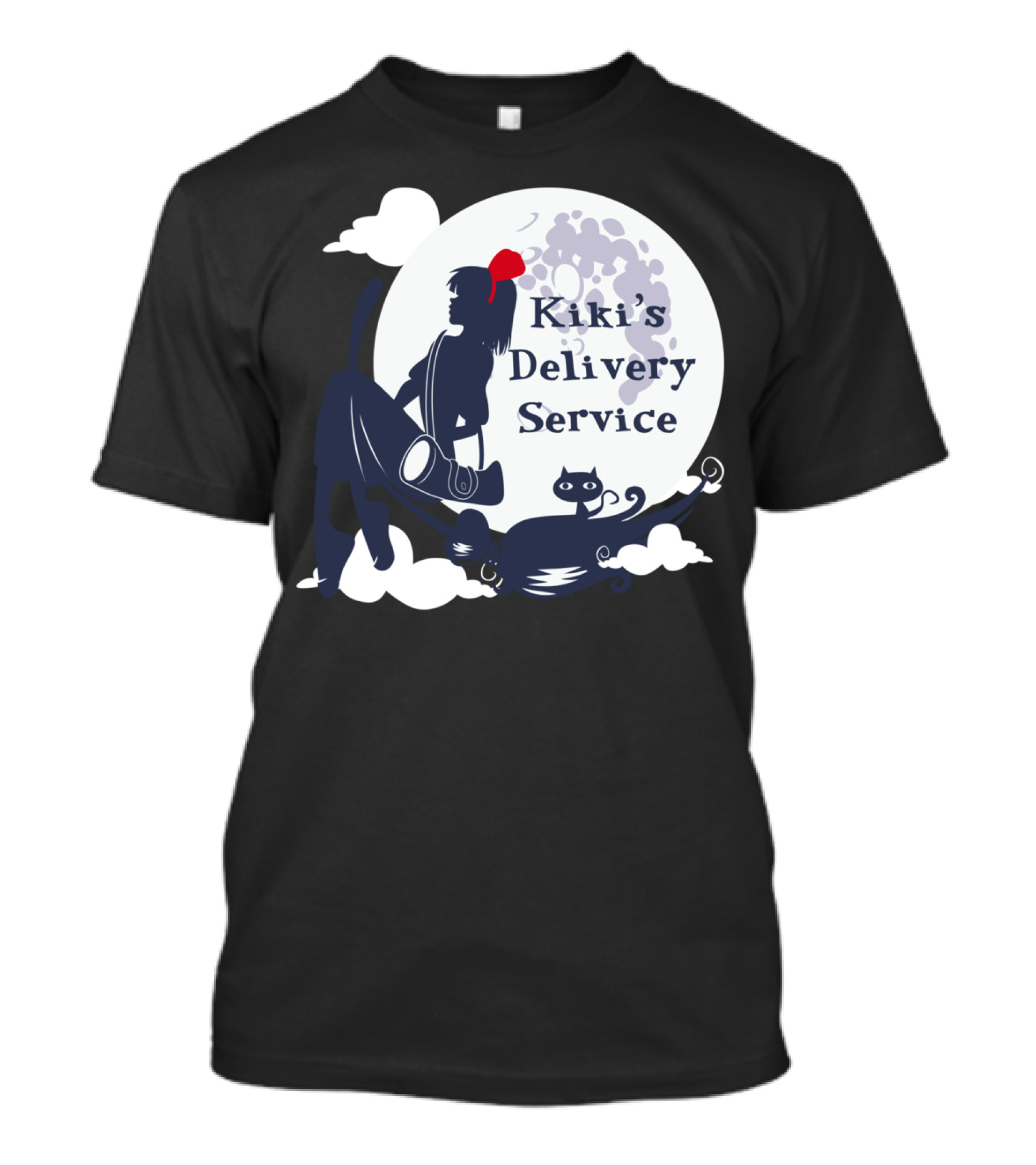 Kiki's Delivery Service Moonlit Adventure With Cat T-Shirt